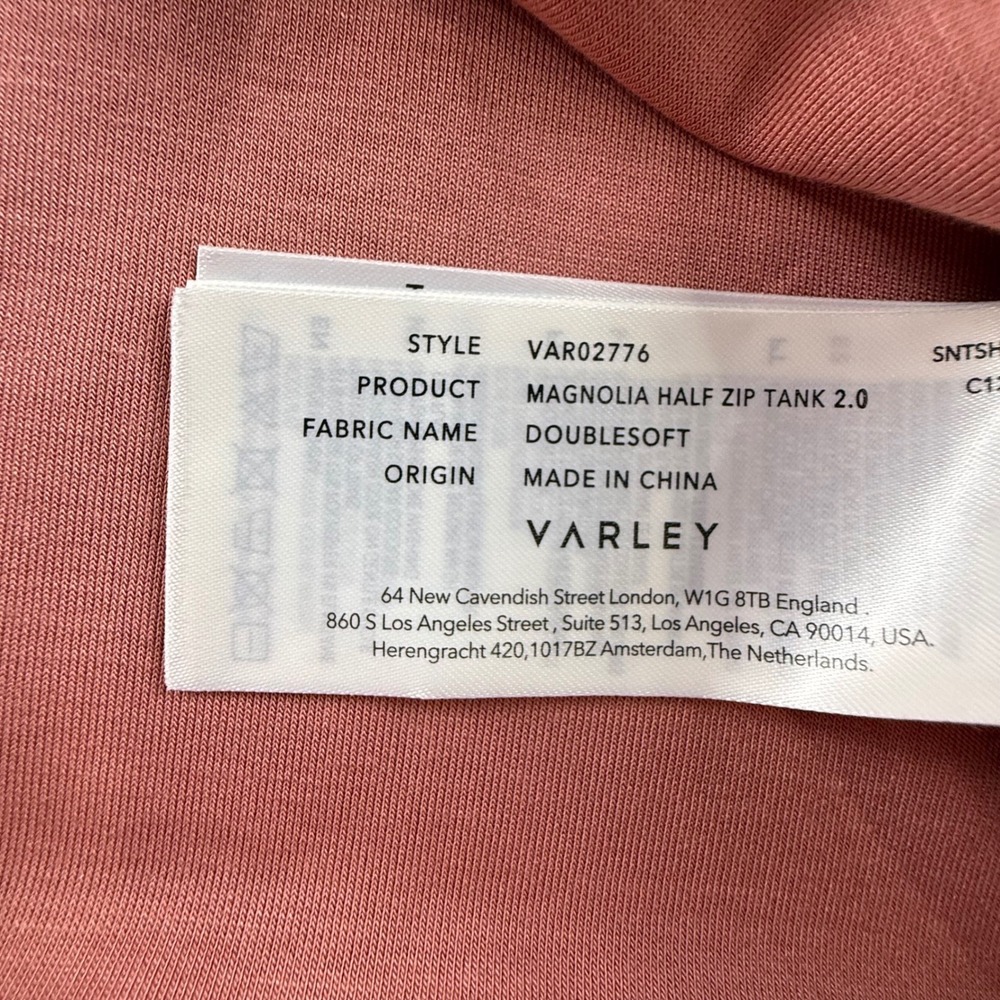 Varley Magnolia Half Zip Tank 2.0 Canyon Rose Sleeveless Mock Neck Top Sz M NWT - Picture 7 of 11